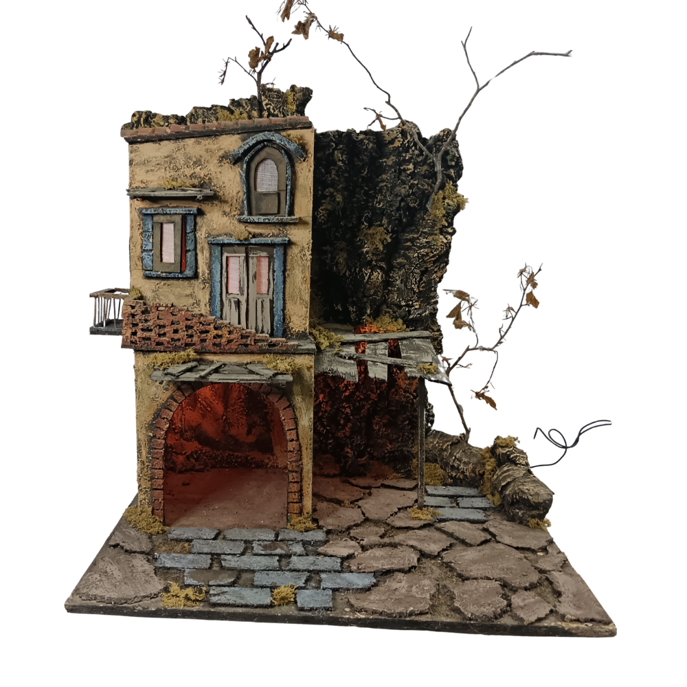 PRESEPE DEL '700 CON TETTOIA CM 50X40X53