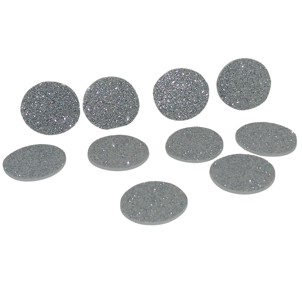 LUNA OVALE GLITTER ARGENTO PZ 10 CM3