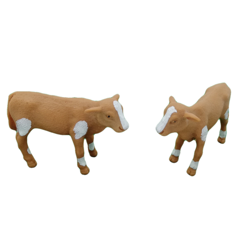 2 MUCCHE CM5 MARRONE PLASTICA