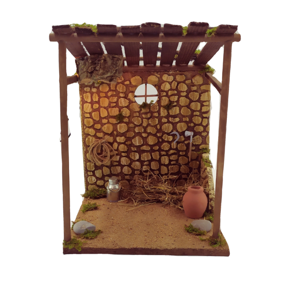 CAPANNA CON TETTOIA + ACCESSORI CM 20X20X26