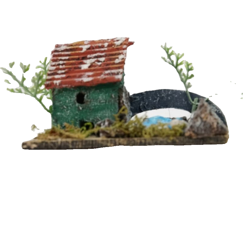 CASETTA CON LAGHETTO VERDE CM 8,5X5,5X5