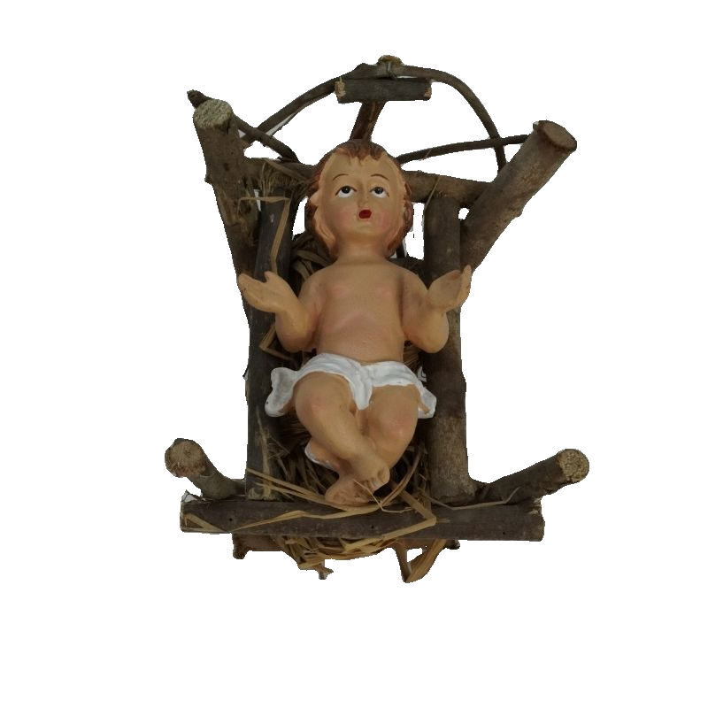 GESù BAMBINO 12CM IN CULLA 13X16X10