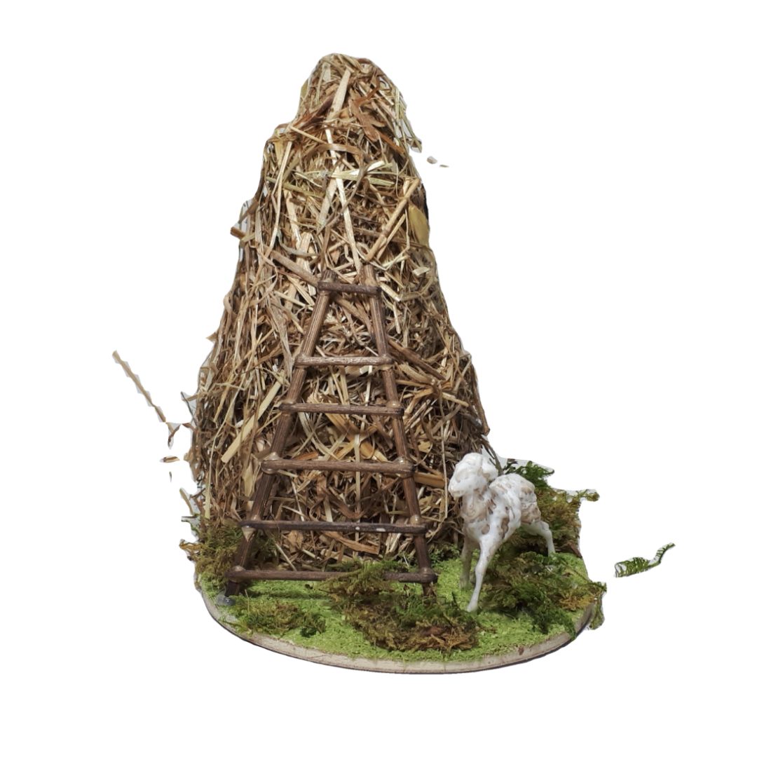 FIENILE CON PECORA PICCOLA CM 9,5X12X13