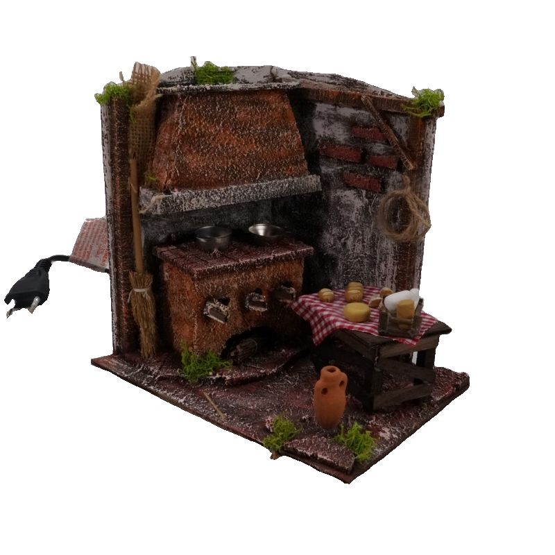 CUCINA CON CAPPA E TAVOLO CM 19,5X14X17