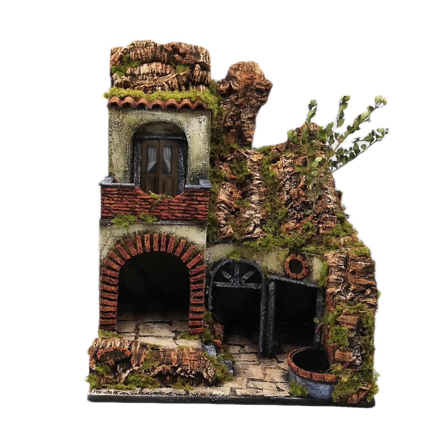 PRESEPE DEL '700 CON FONTANA LATERALE CM 40X30X50