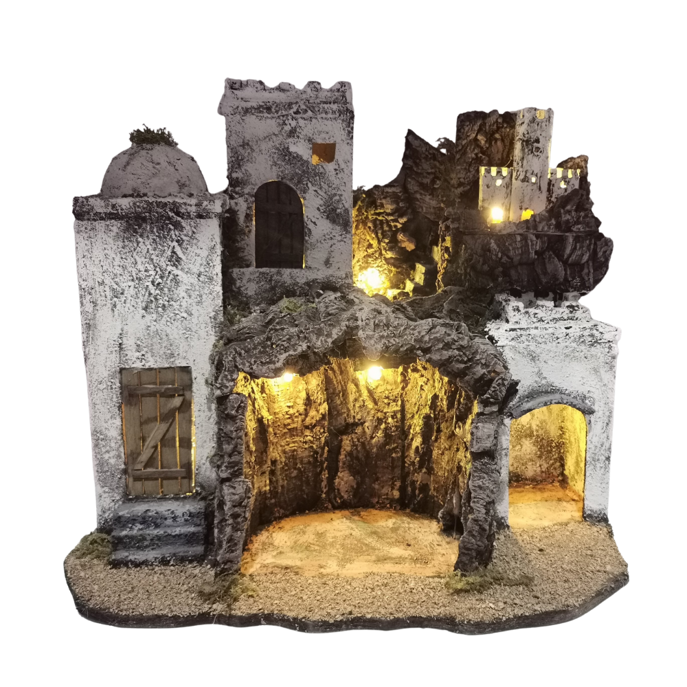 PRESEPE PALESTINESE CON CASTELLO CM 40X25X36
