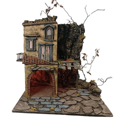 PRESEPE DEL '700 CON TETTOIA CM 50X40X53