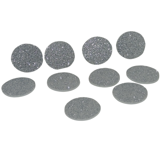 LUNA OVALE GLITTER ARGENTO PZ 10 CM3