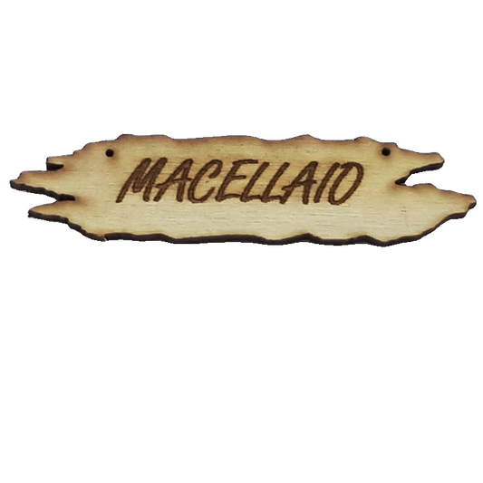 INSEGNA LEGNO MACELLAIO 8X2