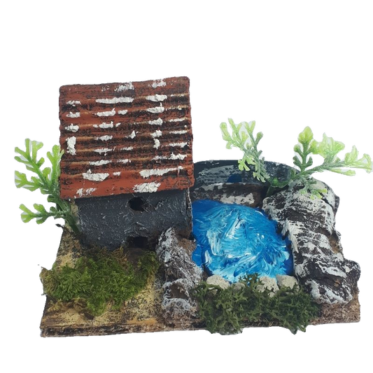 CASETTA CON LAGHETTO GRIGIO CM 8,5X5,5X5