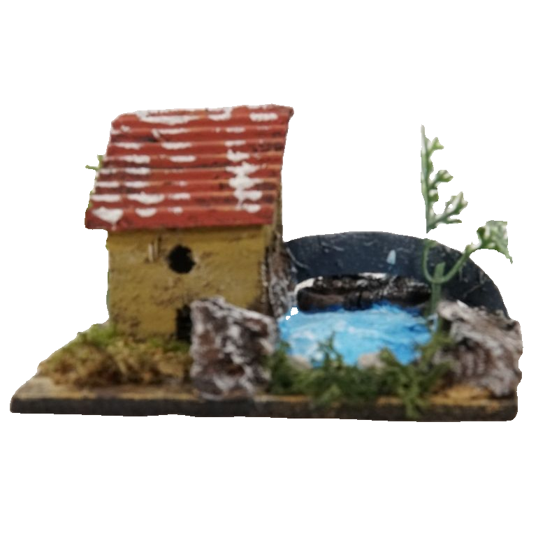 CASETTA CON LAGHETTO GIALLO CM 8,5X5,5X5