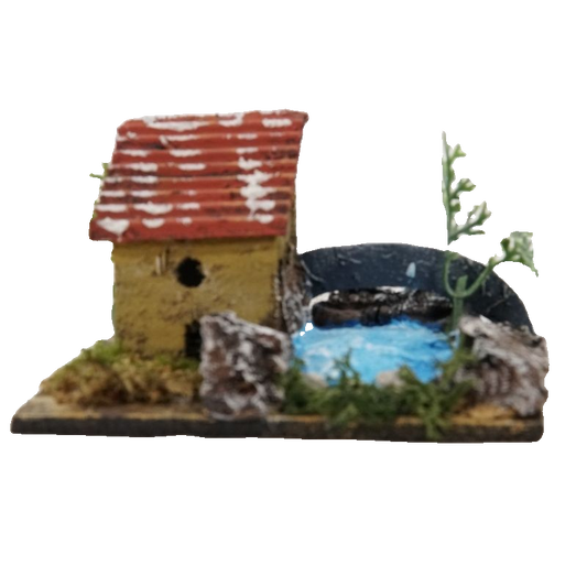 CASETTA CON LAGHETTO GIALLO CM 8,5X5,5X5