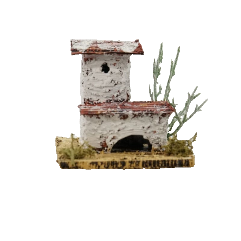 CASETTA BIANCA C/ALBERO/NEVE COLORE 6X6X5,5