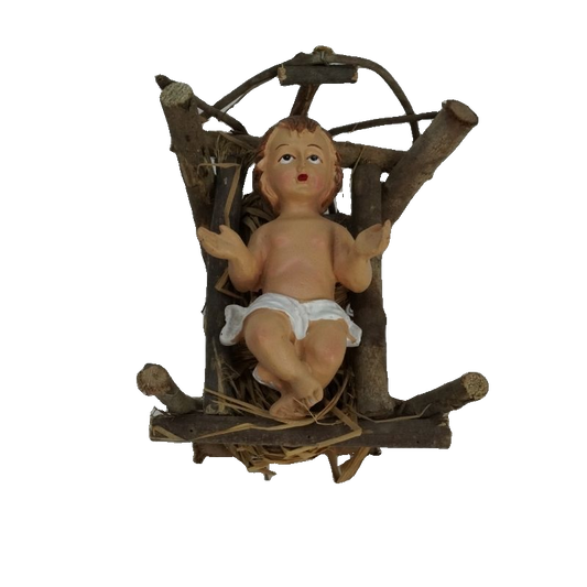 GESù BAMBINO 12CM IN CULLA 13X16X10