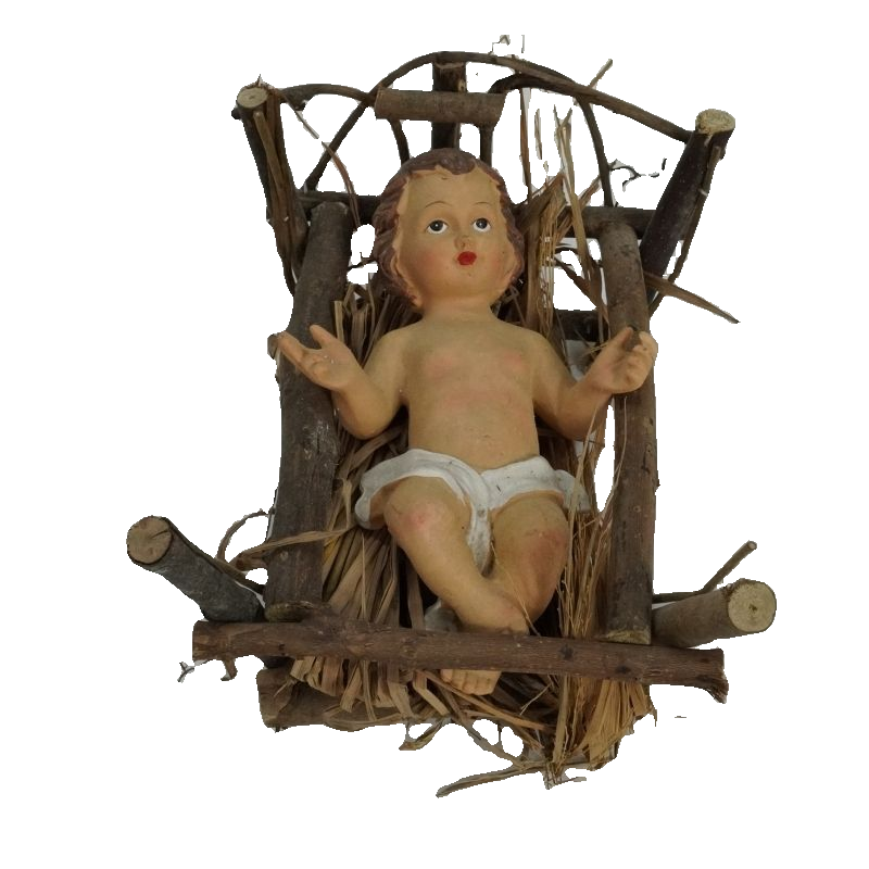 GESù BAMBINO 16CM  IN CULLA 16X22X13