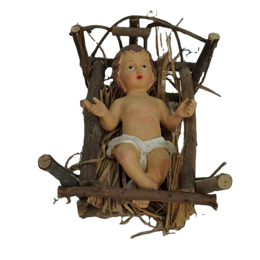 GESù BAMBINO 16CM  IN CULLA 16X22X13