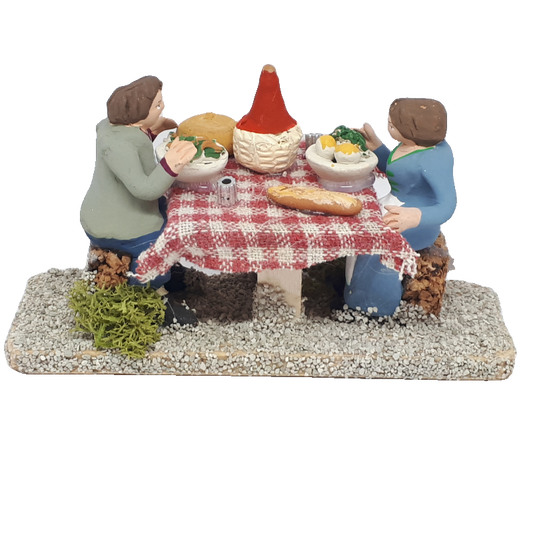 TAVOLO IMBANDITO CON 2 PASTORI TERRACOTTA CM 12,5X4X7