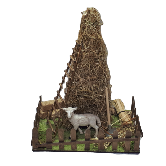 FIENILE CON PECORA GRANDE CM 20X14X26