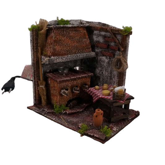 CUCINA CON CAPPA E TAVOLO CM 19,5X14X17