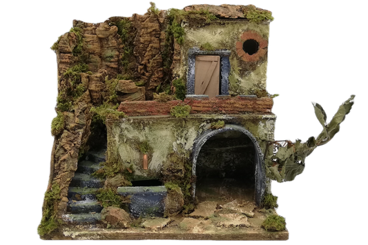 PRESEPE DEL '700 CON FONTANA CM 30X20X31