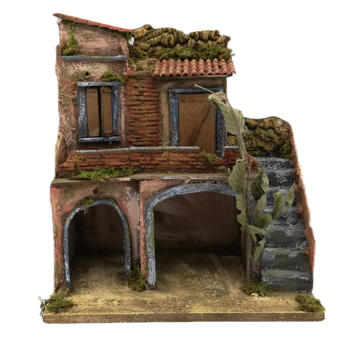 PRESEPE DEL '700 CON SCALA A DESTRA CM 30X20X31