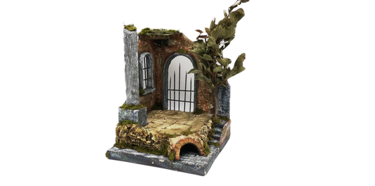 TEMPIO DEL '700 CON COLONNA E CANCELLO CM 25X25X30