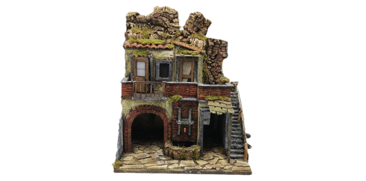 PRESEPE DEL '700 CON FONTANA TONDA CM 40X30X40