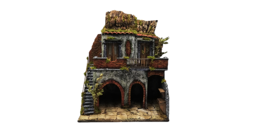 PRESEPE DEL '700 CON SCAFFALE CM 40X30X50