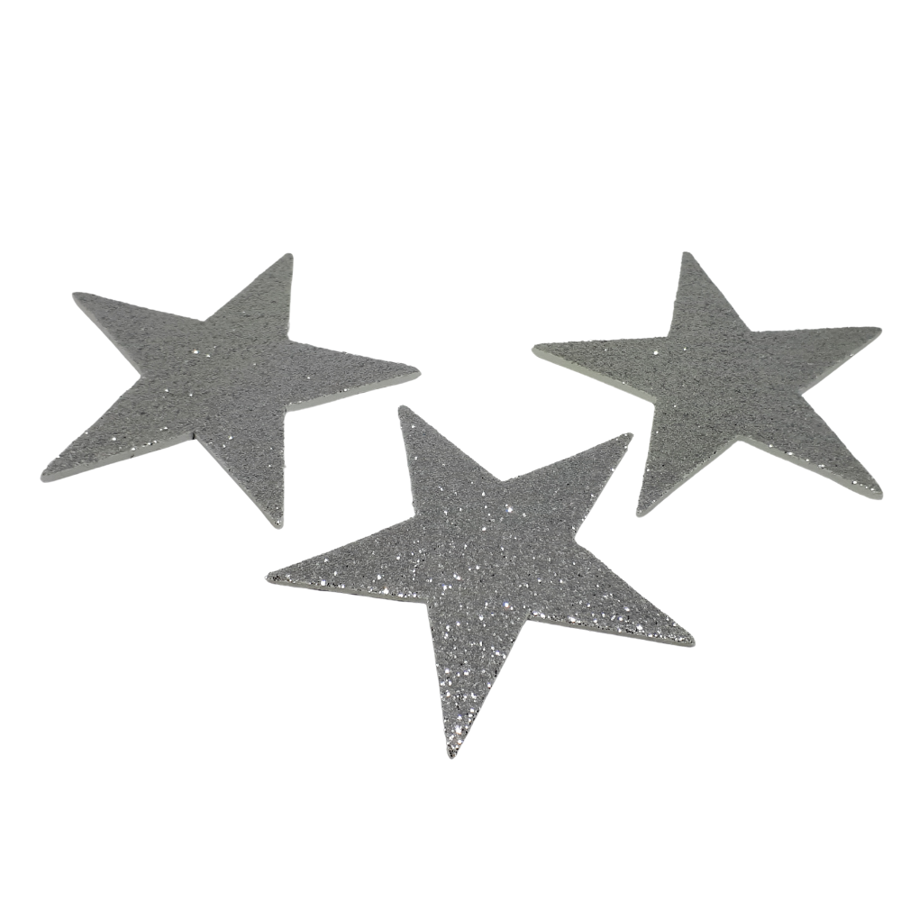 STELL GLITTER ARGENTO PZ 3 CM 6