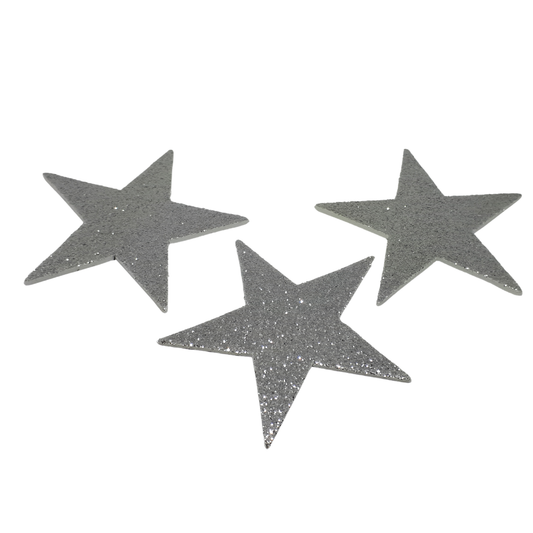 STELL GLITTER ARGENTO PZ 3 CM 6