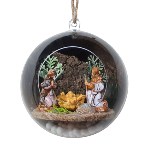 SFERA KRISTAL CON OBLO' 80MM CON NATIVITA' CM 3,5