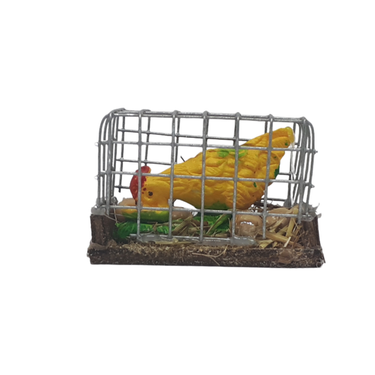 GABBIA C/GALLINA CHE MANGIA CM 4,5X3,5X3