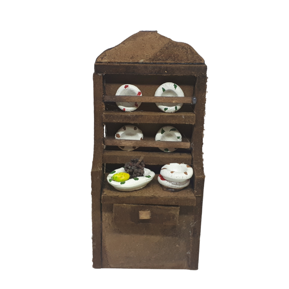 CREDENZA MEDIA CON PIATTI E FRUTTA CM 5,5X3,5X12