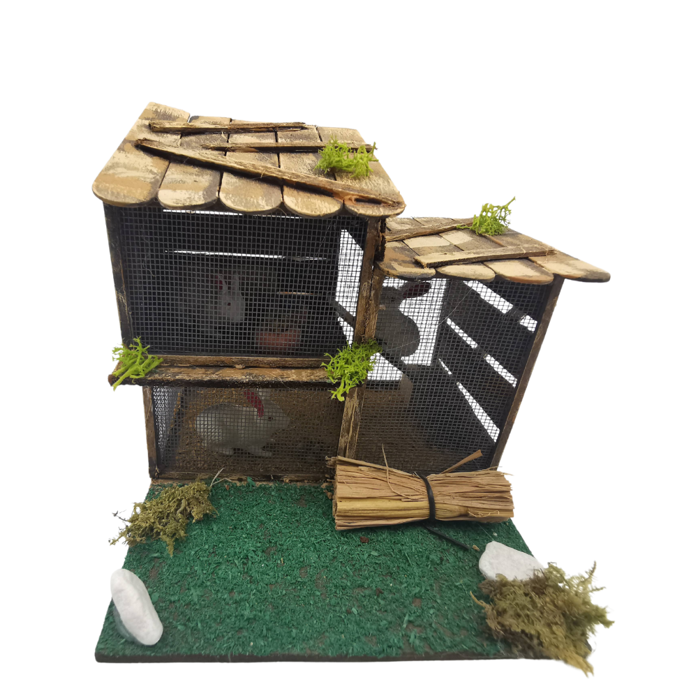 RECINTO CON CONIGLI CM 14X14X14