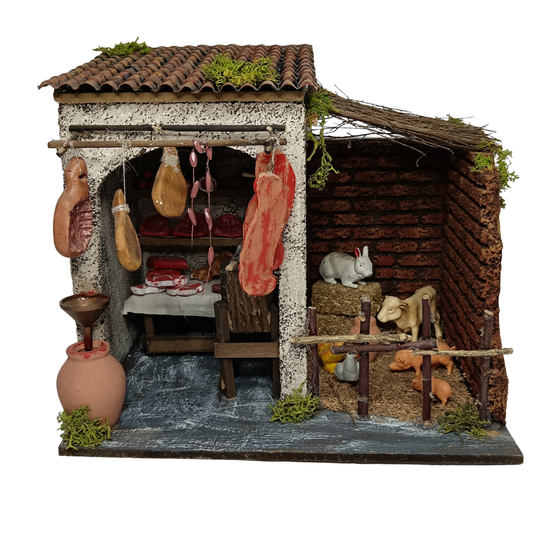 SCENA MACELLERIA CON ANIMALI