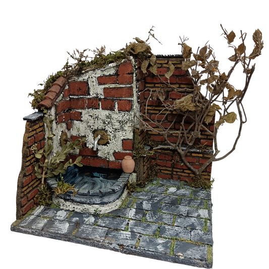 FONTANA CON MATTONELLE DOPPIO GETTO CM 30X25X28