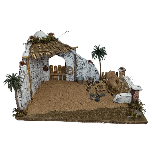 SCENA ARABA CON FUOCO E CAMMELLI CM 40X27X25